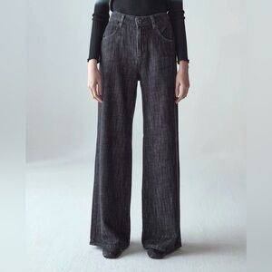 Shaft Jeans Five Wide Leg Denim Japan Black 38/24 US XS/2 (25x30) High Rise NWT